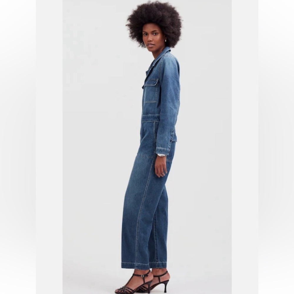 NWT Madewell Denim Blue Utility Jumpsuit Coveralls zip down size small